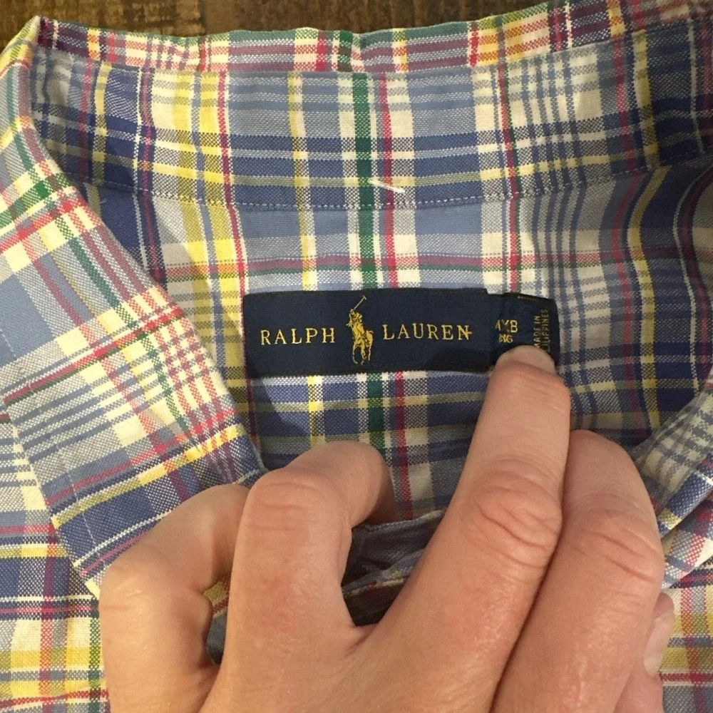 Polo Ralph Lauren Plaid Shirt Mens 4XB Button‎ Up Long Sleeve Pony